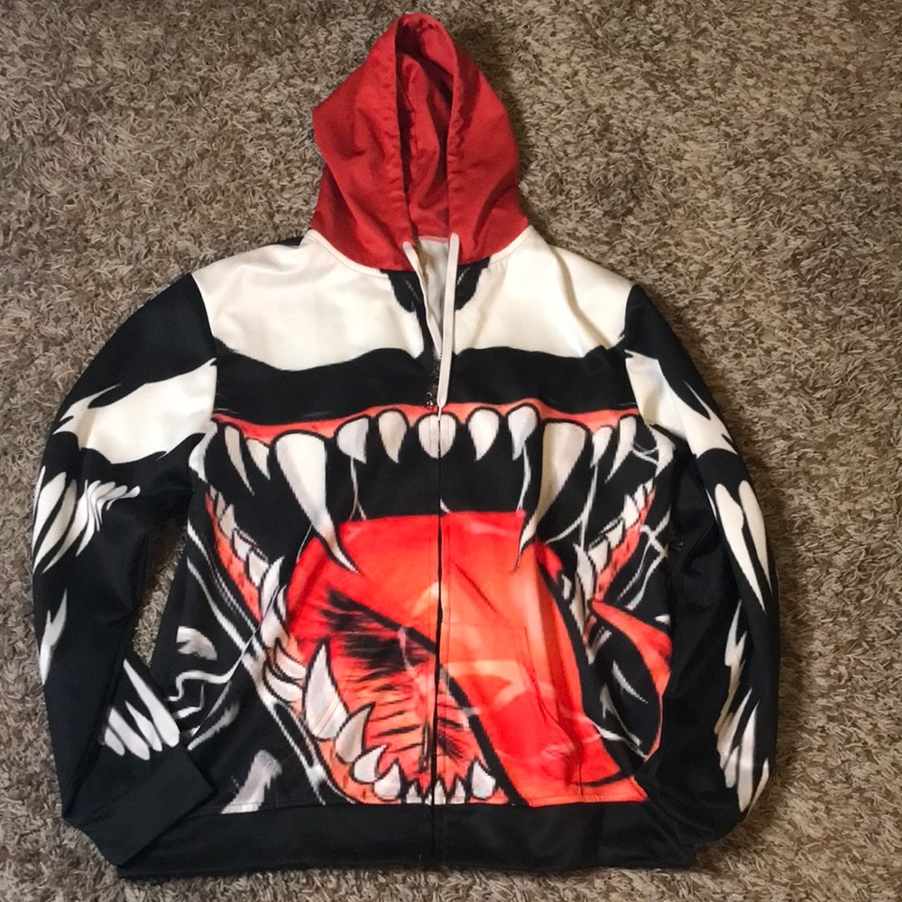 Fishing hoodie Venom Marvel zip up sweater